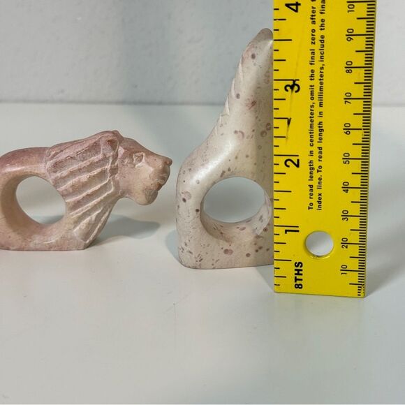 4 Soapstone Jungle Animal Napkin Rings - Picture 3 of 7
